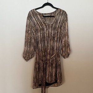 Daniel Rainn Brown Long Sleeve Dress